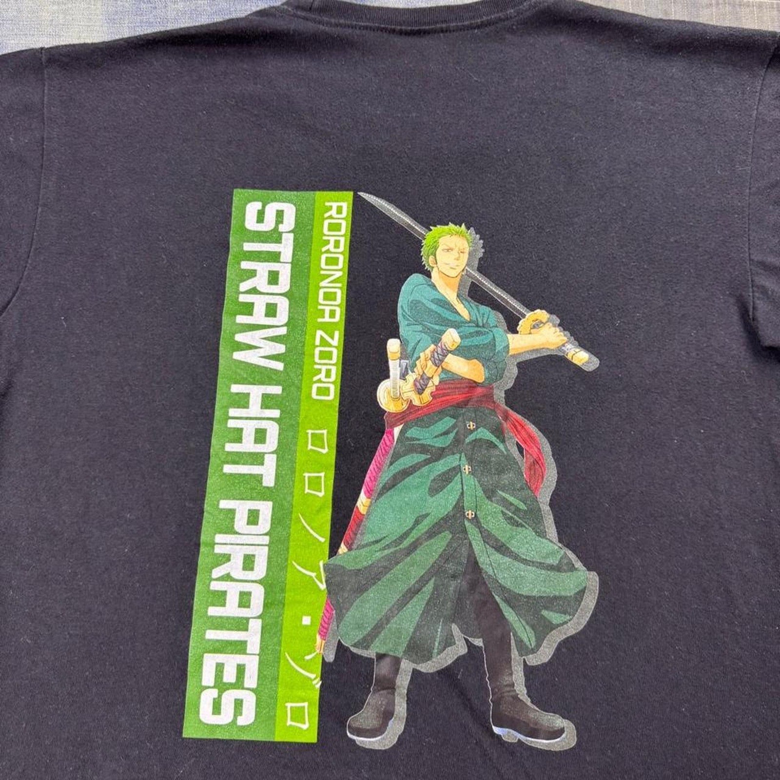 2000s One Piece Roronoa Zoro Straw Hat Pirates Double-Sided Tee | Medium