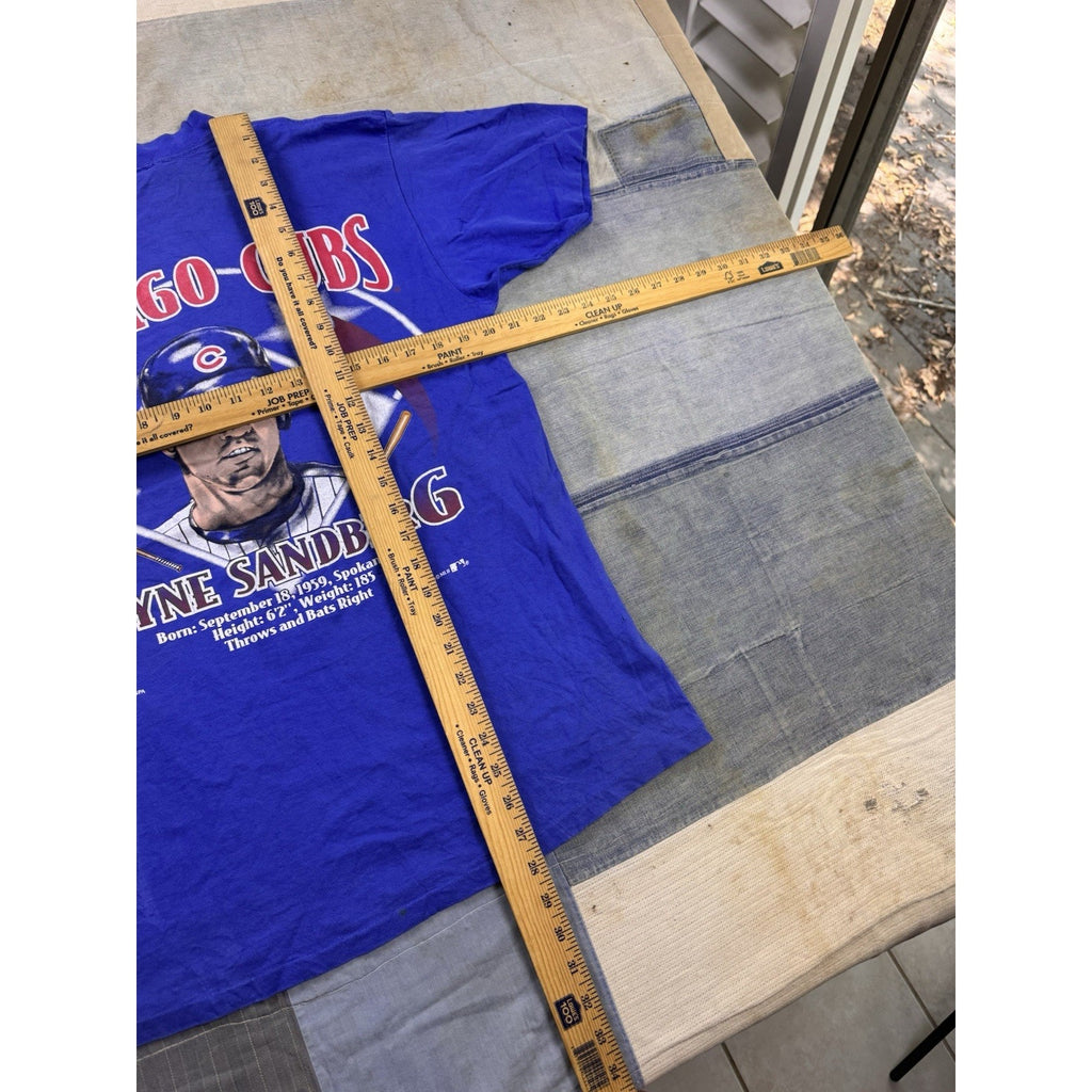 Vintage Nutmeg Mills Chicago Cubs Ryne Sandberg MLB T Shirt XL Made USA 90s