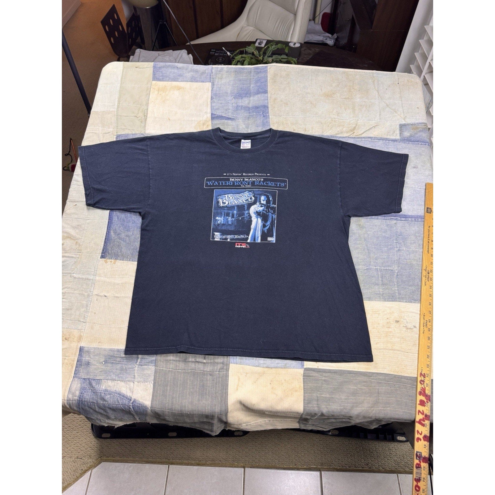 Benny Blanco Waterfront Rackets Album T Shirt XXL Gildan Rap Hip Hop Promo VTG
