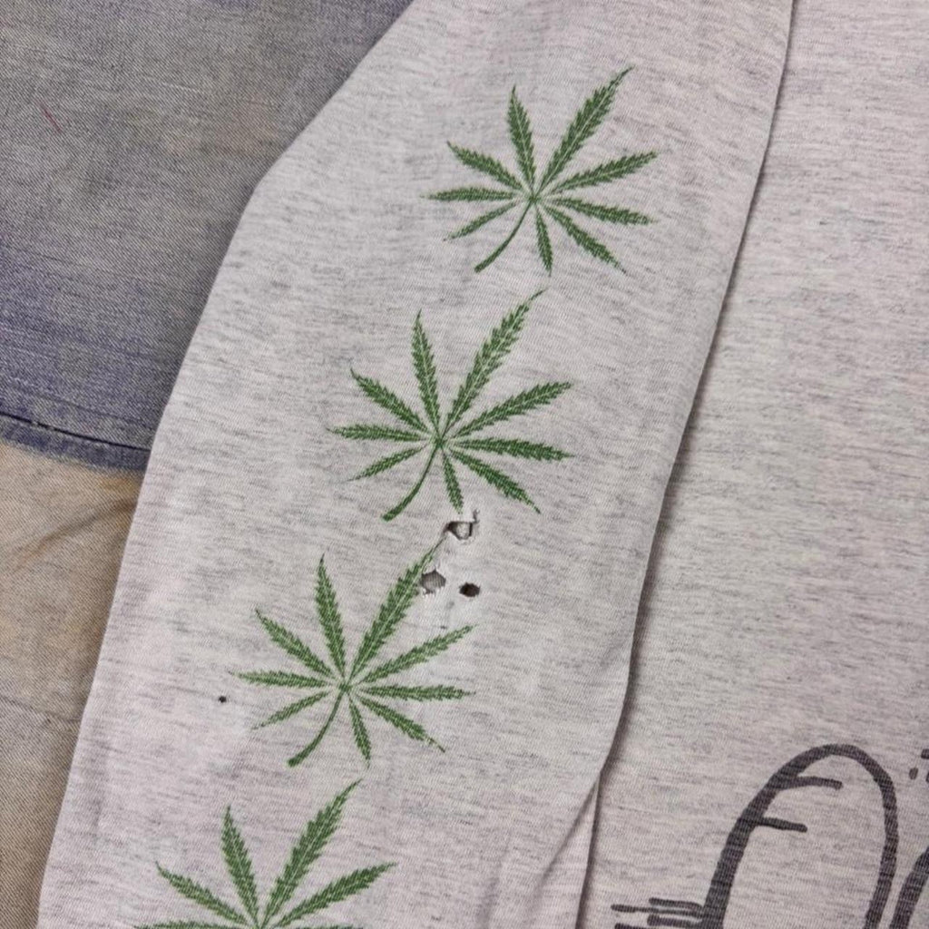 1990s Snoopy Marijuana Weed Leaf Bootleg Long Sleeve Tee | XL