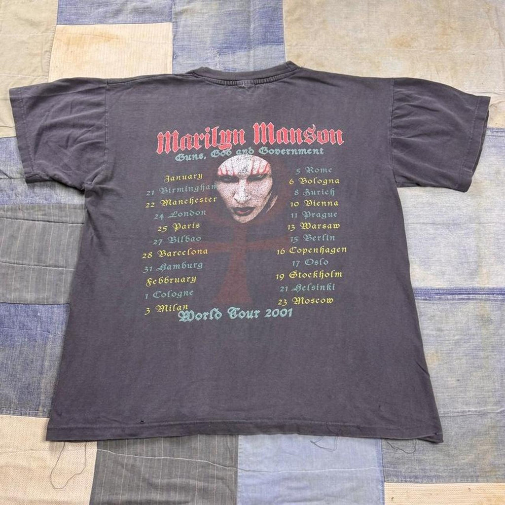 2001 Marilyn Manson Holy Wood Guns God Government World Tour Tee | XL