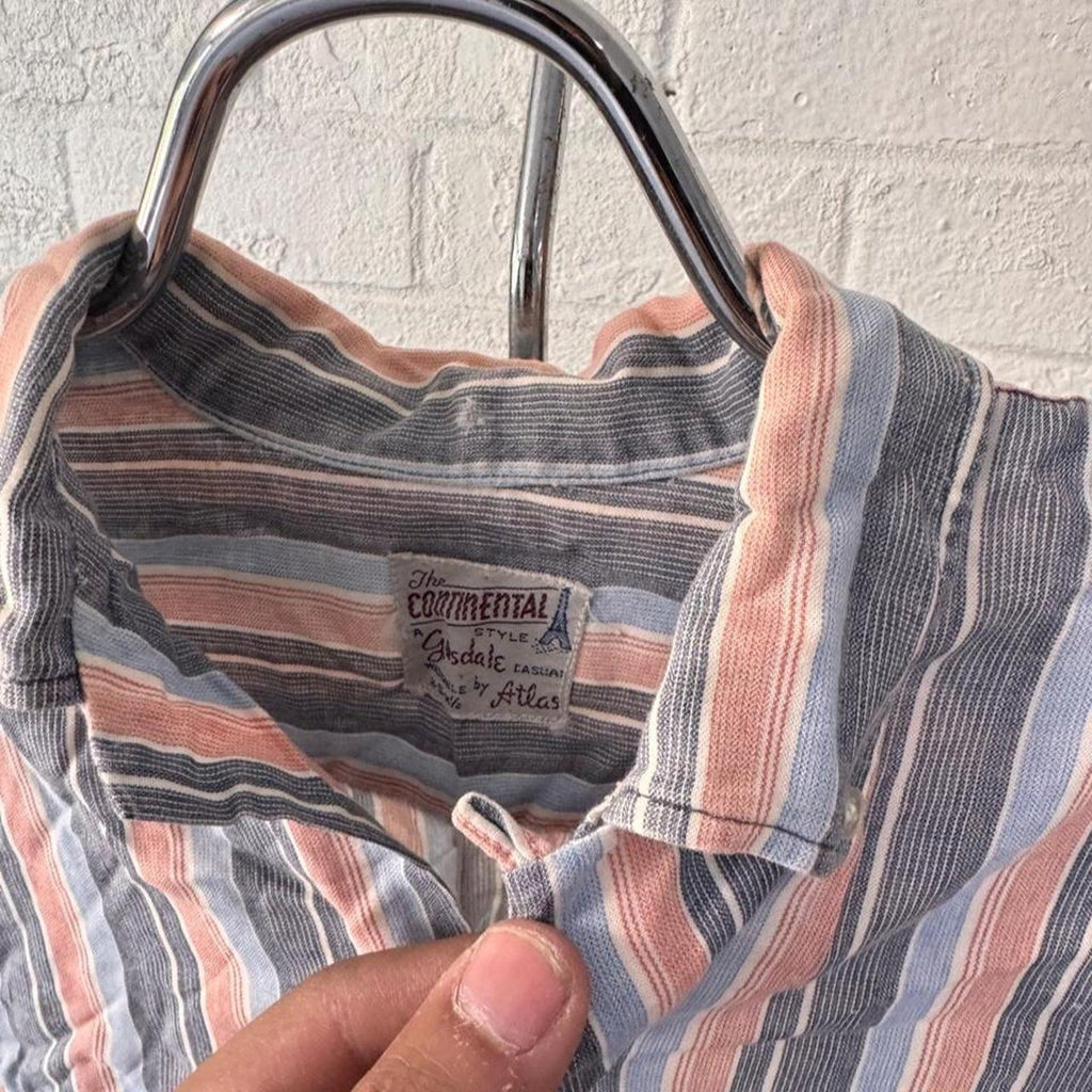 1950s Glendale Rayon Striped Shirt | S