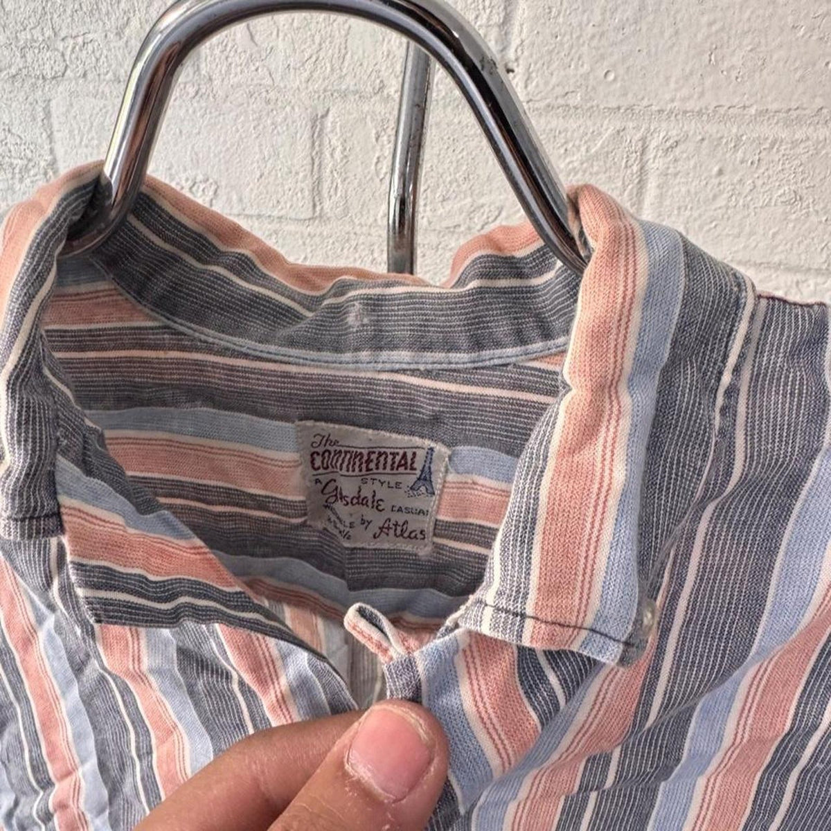 1950s Glendale Rayon Striped Shirt | S