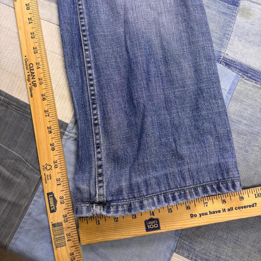 2000s Chaos Embroidered Baggy Denim Jeans | 31x33