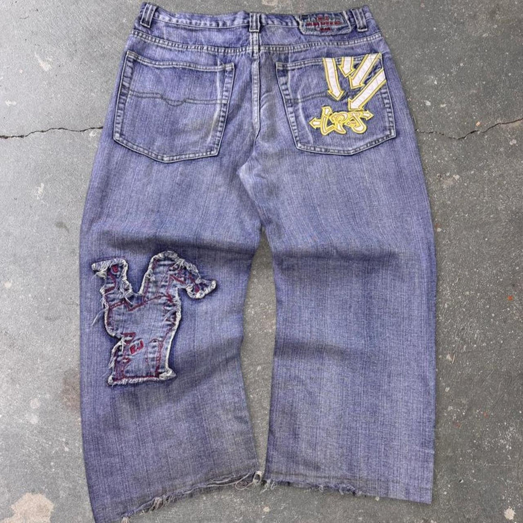 2000s Eurgilio Jeans Patchwork Baggy Denim Jeans | 36x26