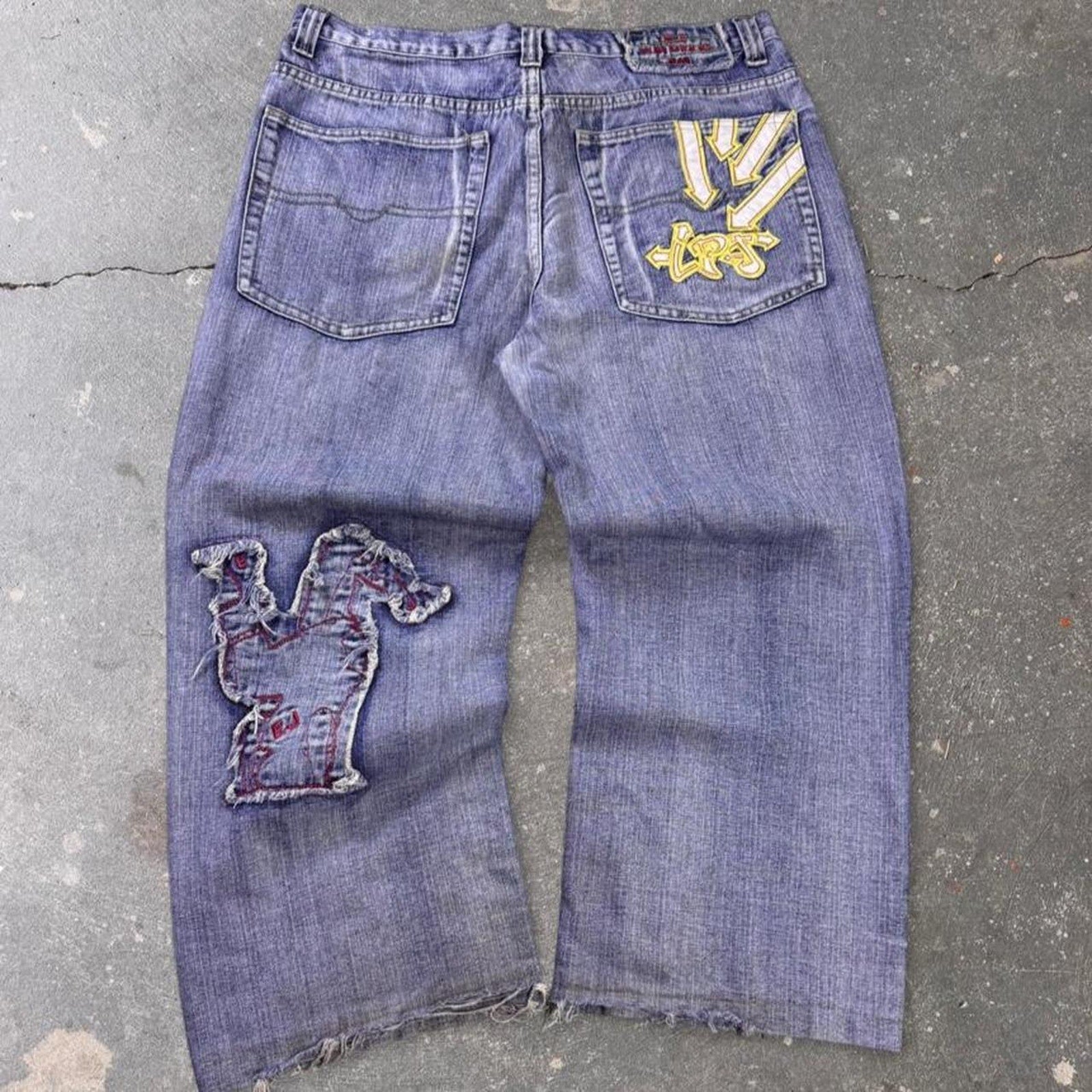 2000s Eurgilio Jeans Patchwork Baggy Denim Jeans | 36x26