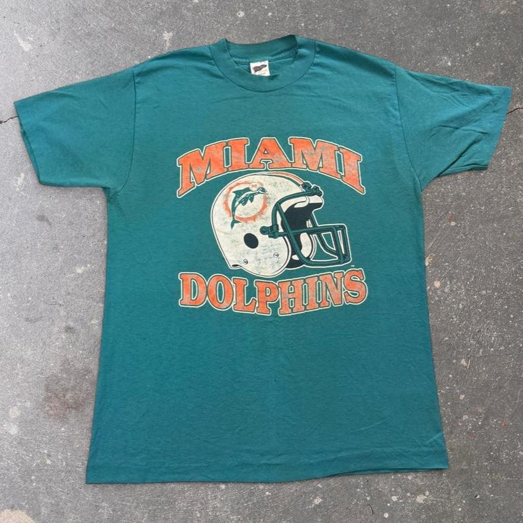 1980s Miami Dolphins Helmet Graphic Tee | Large