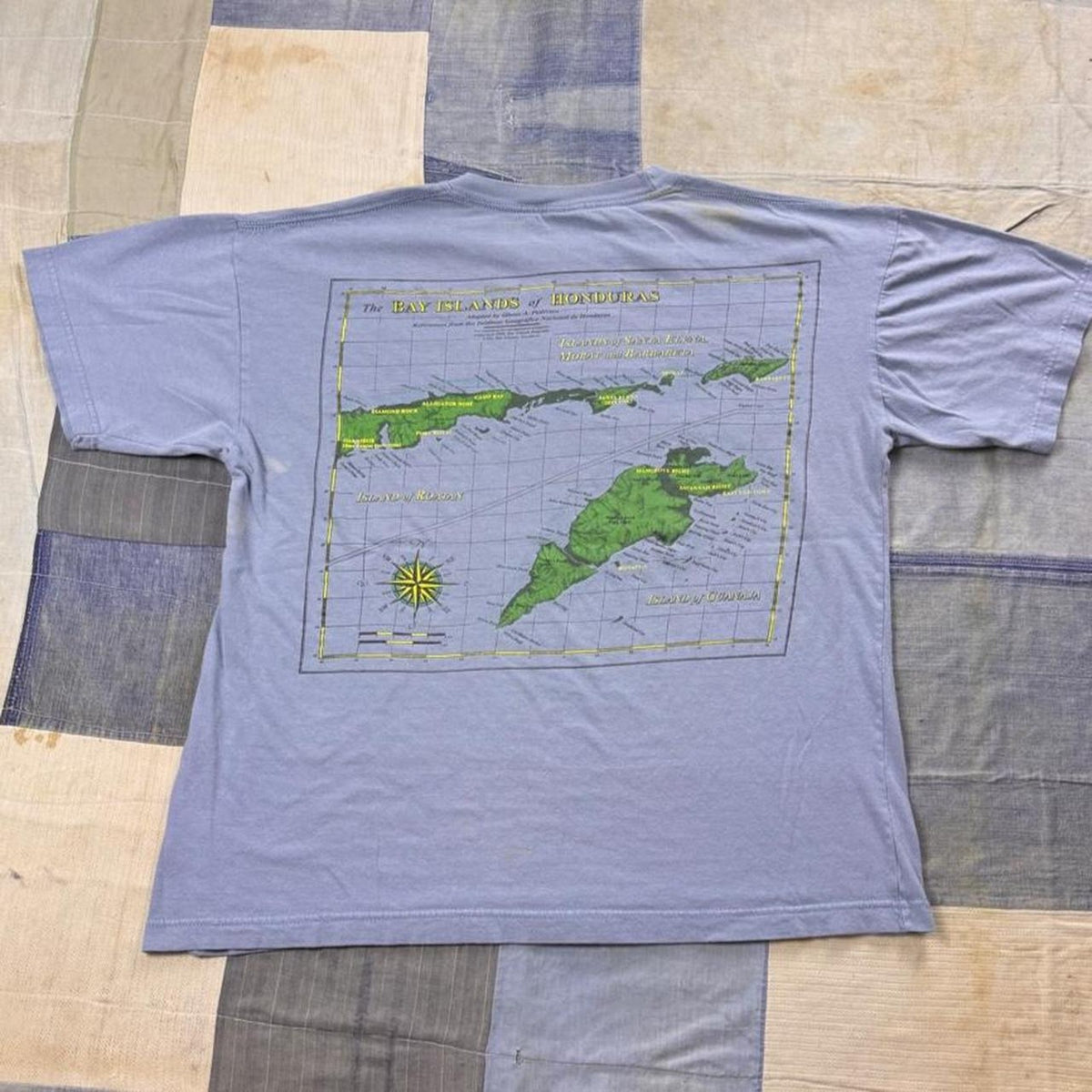 1996 Bay Islands of Honduras Double-Sided Map Tee | XL