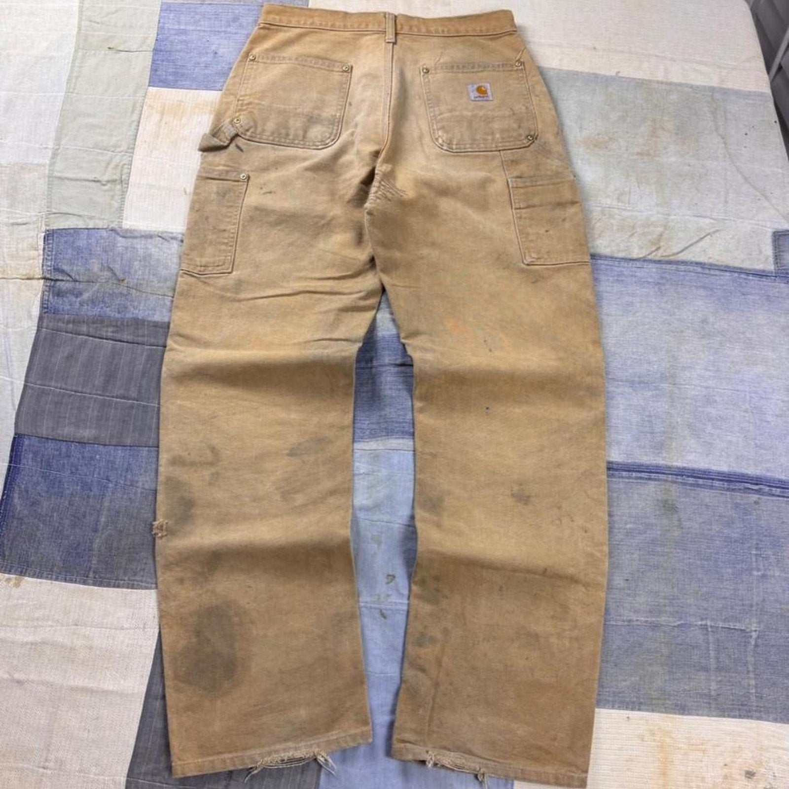 1990s Carhartt USA Brown Duck Double Knee Carpenter Pants Distressed | 29x31