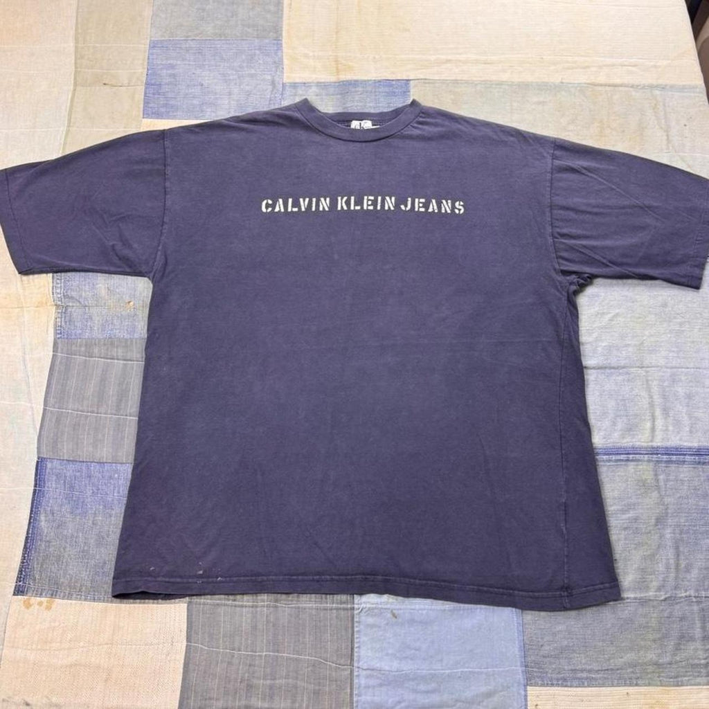 1990s Calvin Klein Jeans Stencil Logo Tee | XL