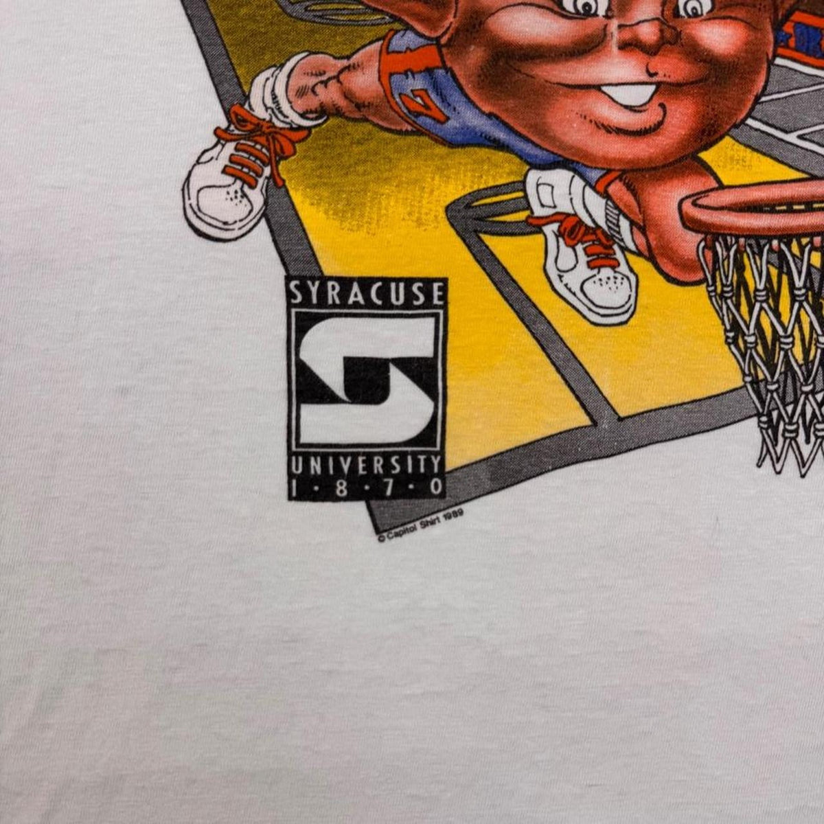 1989 Syracuse Orangemen Basketball Mascot Graphic Tee | Large