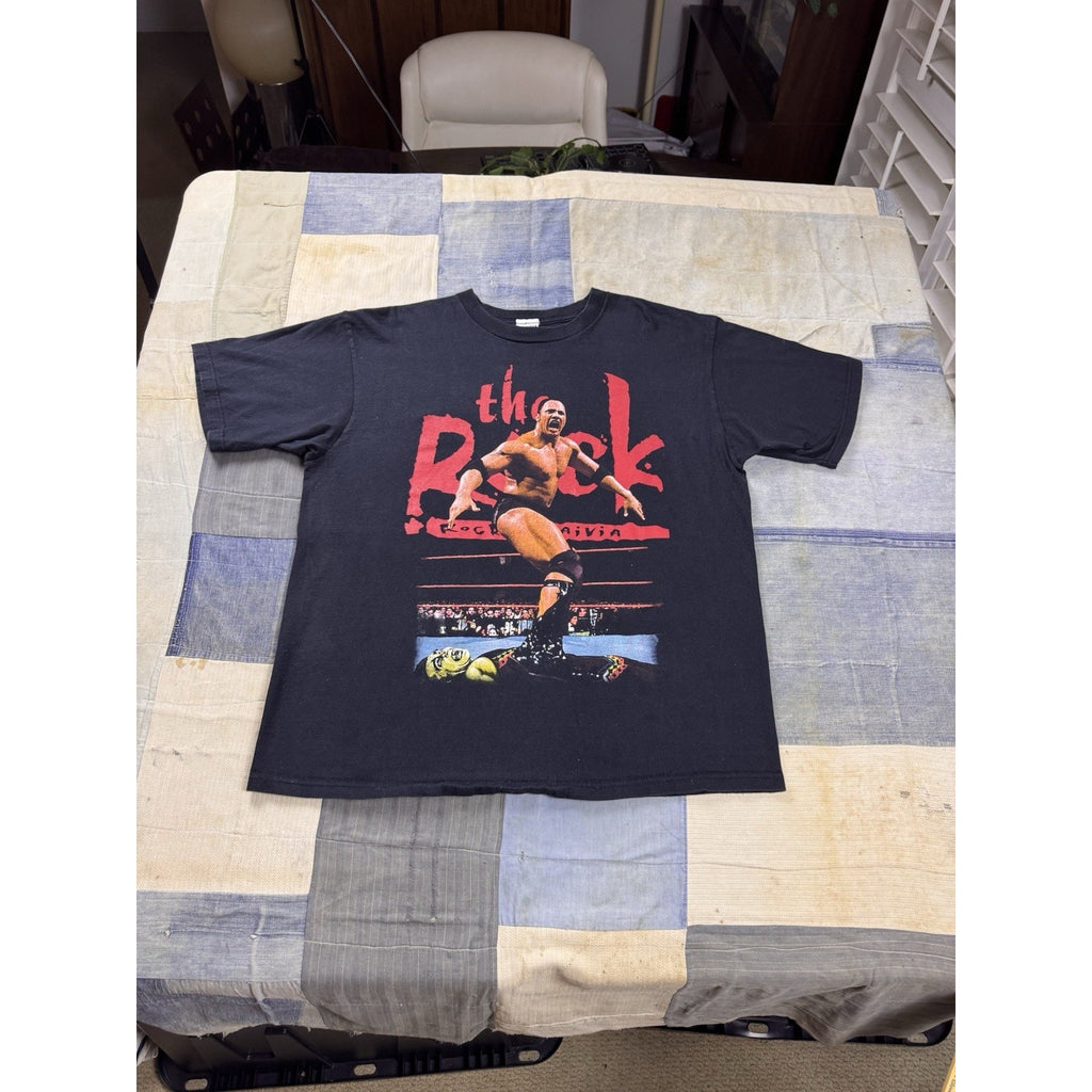 Vintage WWF The Rock Know Your Role T Shirt Monster Rock Wrestling Size XL