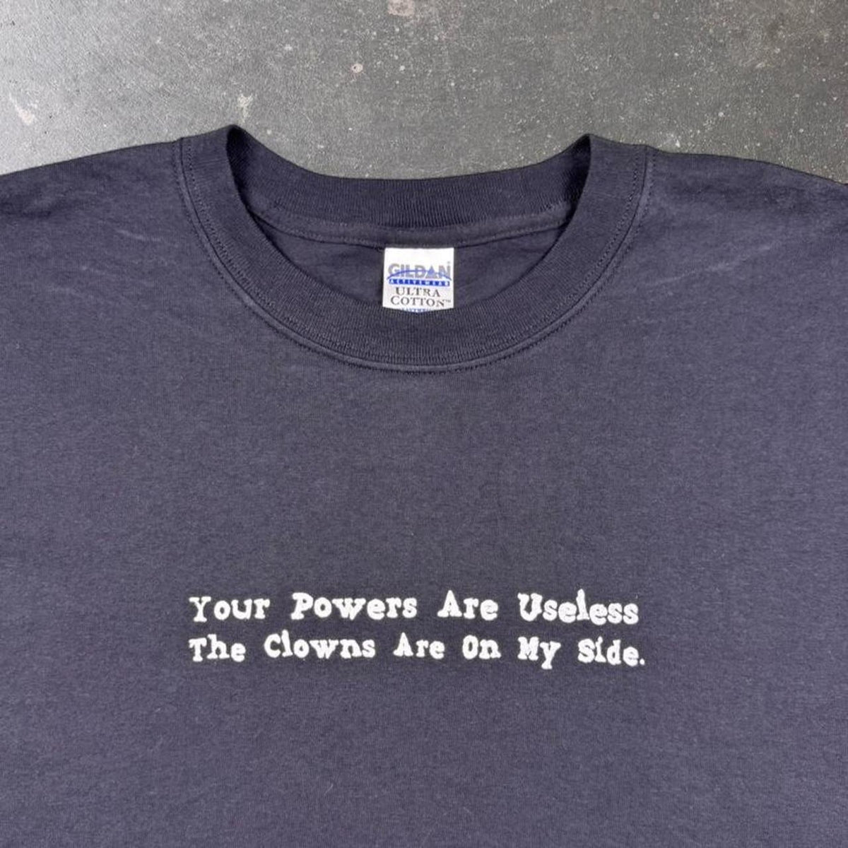 2002 Your Powers Are Useless Clowns Funny Graphic Tee | XL