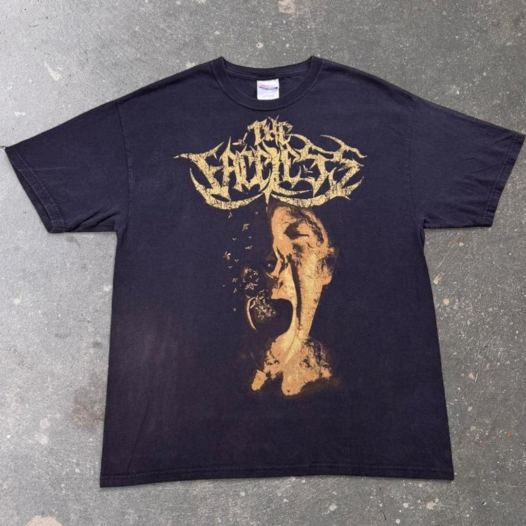 2000s The Faceless Screaming Face Deathcore Band Tee | Large
