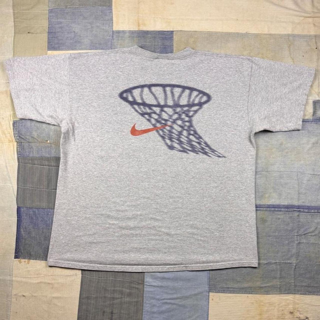 1990s Nike Swoosh Basketball Hoop Graphic Tee Made in USA | XL