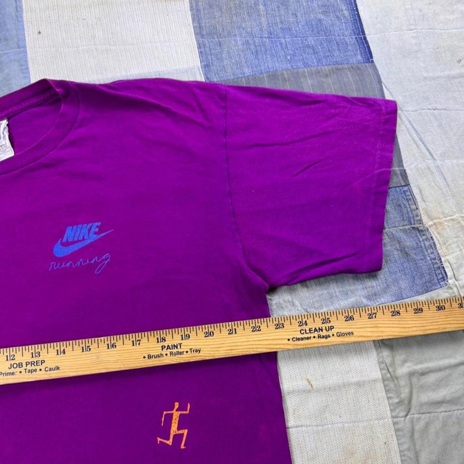 1990s Nike Running Neon Graphic Tee | Large