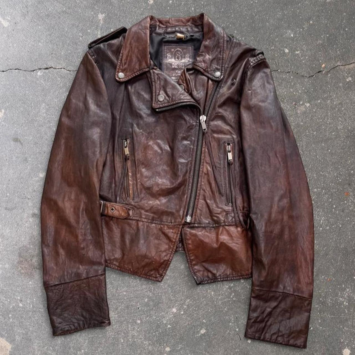 2000s Diesel Leather Moto Jacket | S