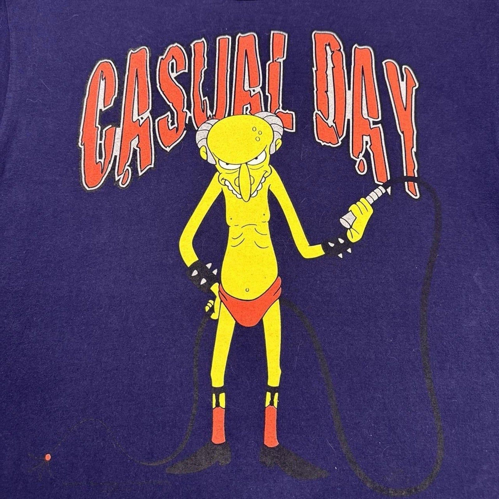 Vintage The Simpsons Mr Burns Casual Day Graphic T Shirt Adult Large Tultex