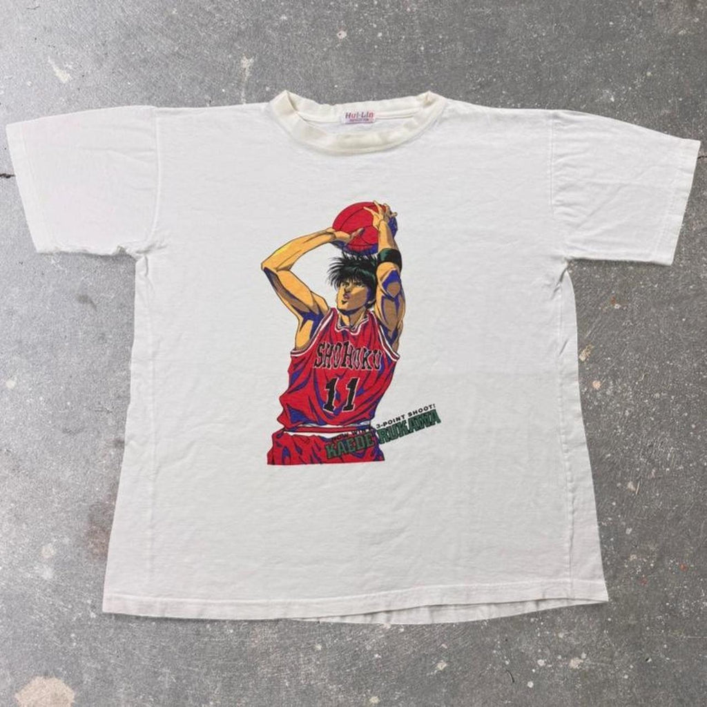 1990s Slam Dunk Kaede Rukawa Basketball Anime Tee | Large
