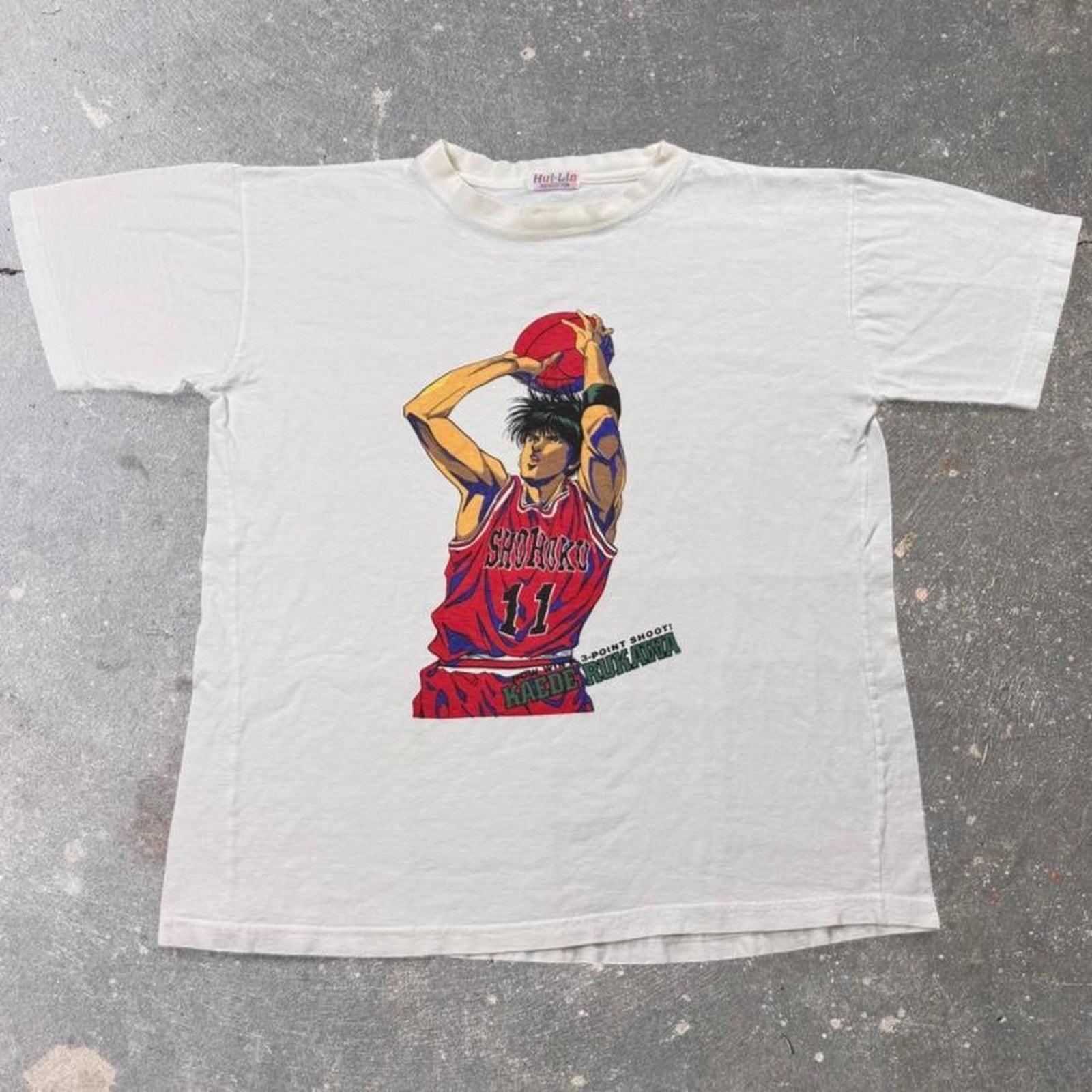 1990s Slam Dunk Kaede Rukawa Basketball Anime Tee | Large