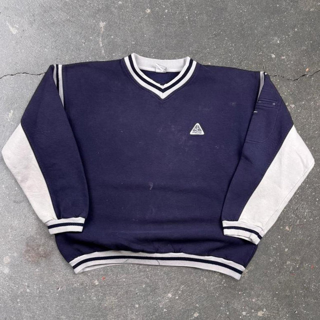 1990s Nike ACG Colorblock V-Neck Sweatshirt | XL