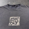 1990s DKNY Distressed Logo Graphic Tee | Medium