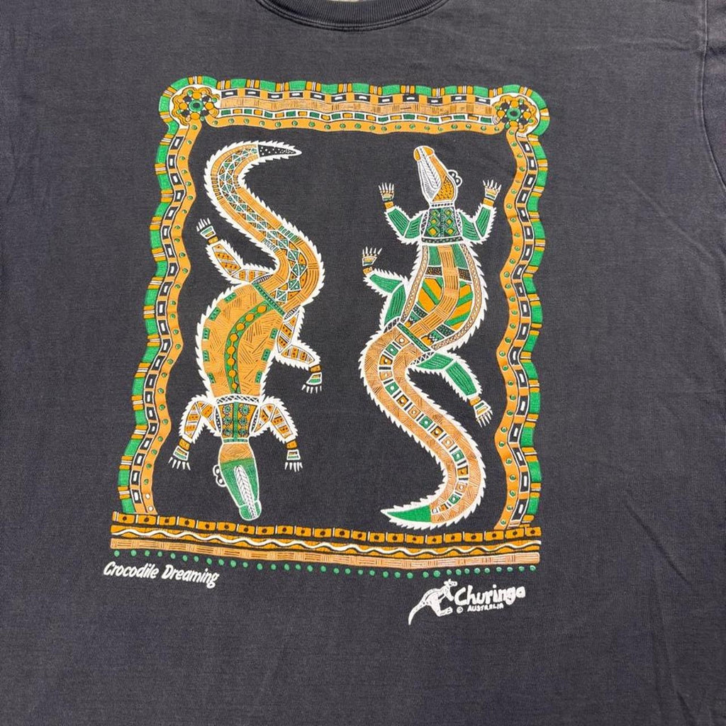1990s Churinga Crocodile Dreaming Aboriginal Art Tee | XL