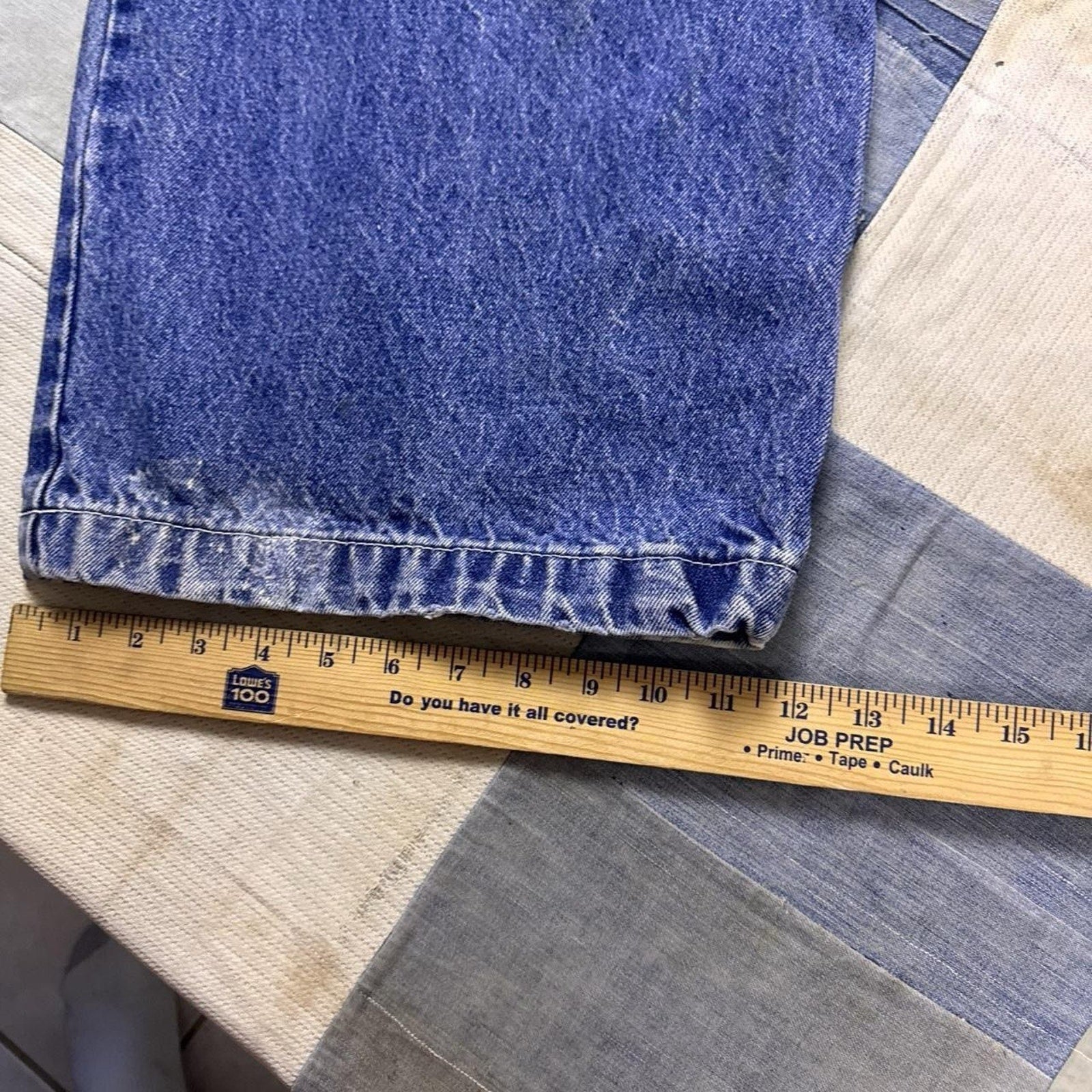 Y2K Urban Brand Wide Leg Baggy Skater Hiphop Jeans With Embroidery Size 34x30.5