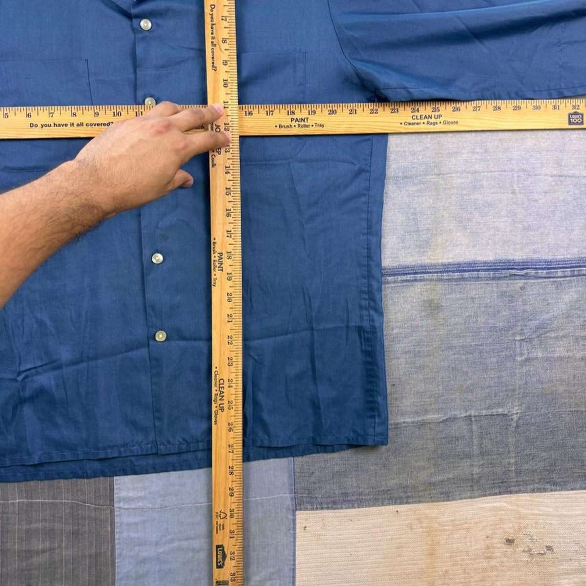 1960s McGregor Wonder-Fit Blue Loop Collar Shirt | Medium