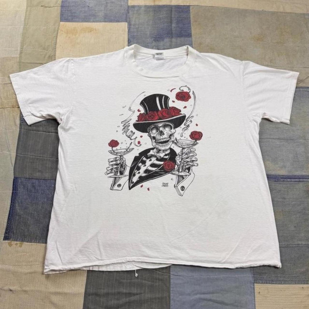 1980s Grateful Dead Vincent Perez Skeleton Roses Tee | Large