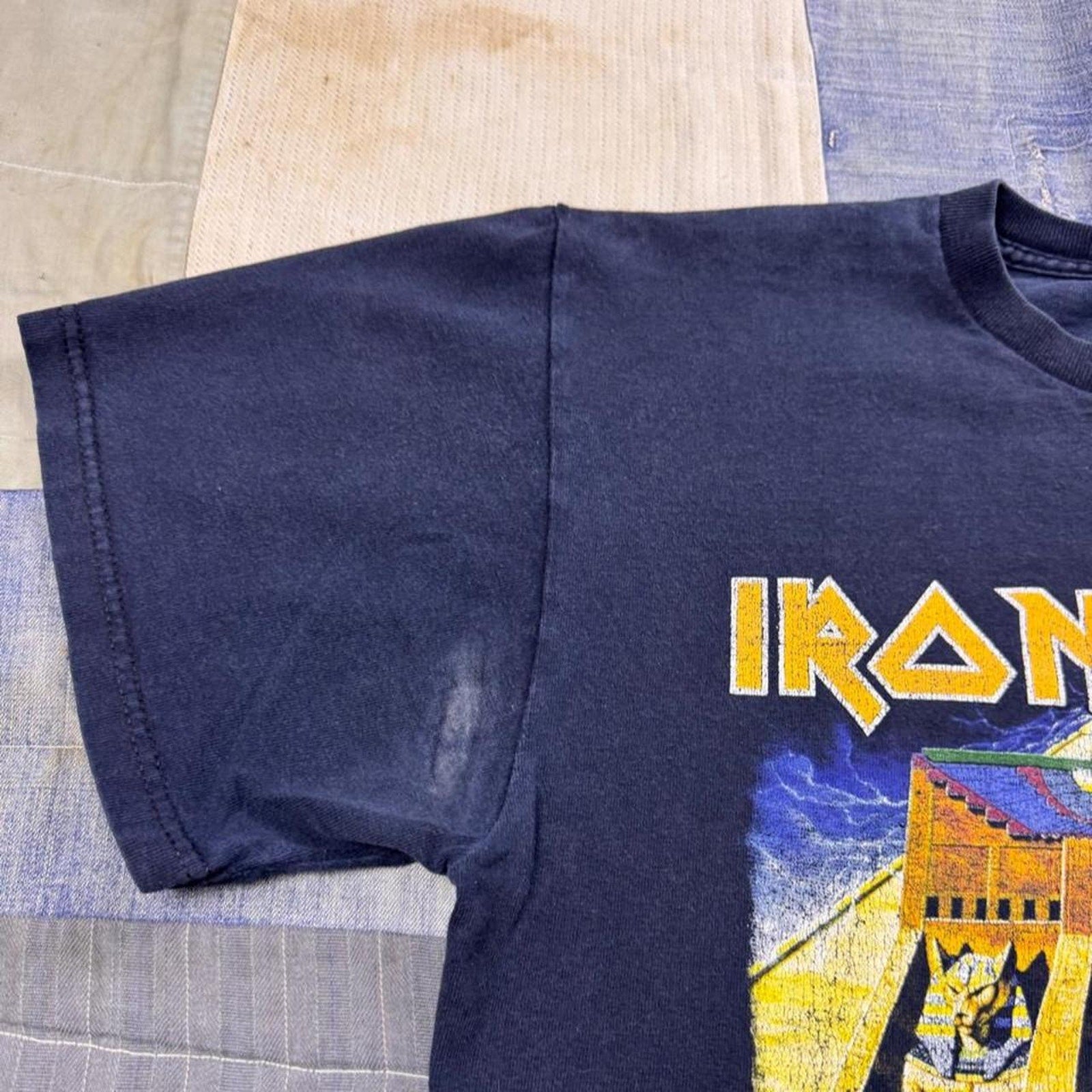 2003 Iron Maiden World Slavery Tour Powerslave Graphic Tee | Medium