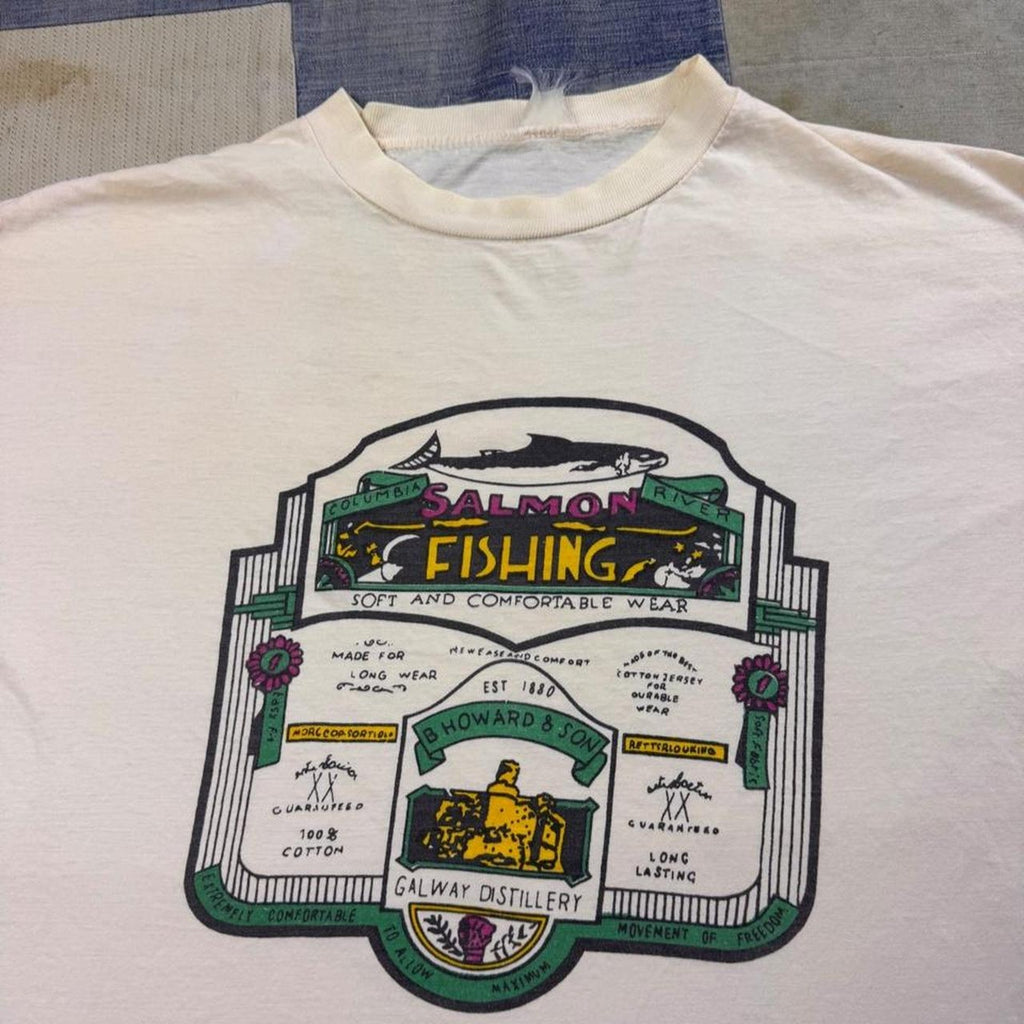1990s Salmon Fishing Columbia River Graphic Tee | Large