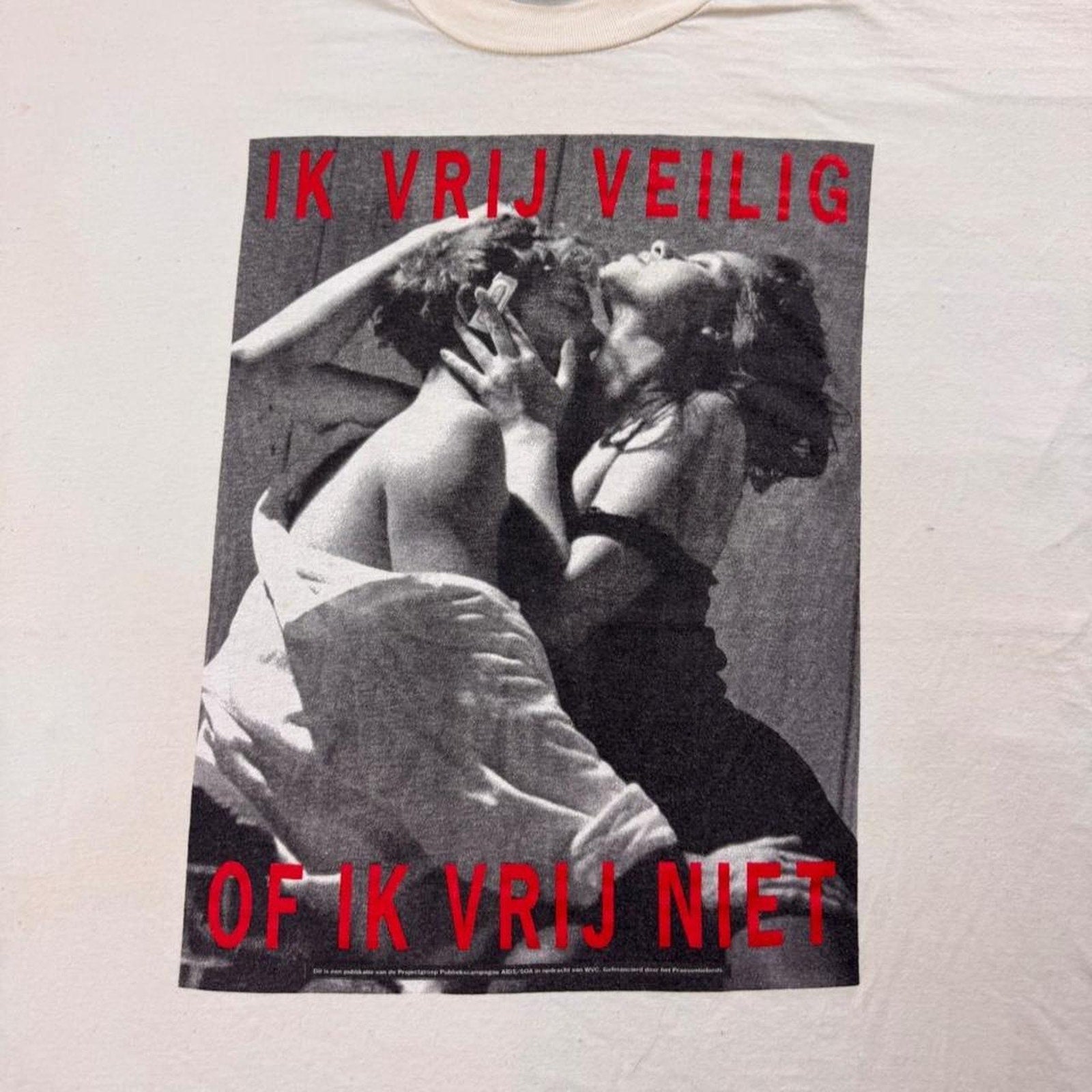 1993/94 Dutch “Ik Vrij Veilig Of Ik Vrij Niet” AIDS Safe Sex Campaign Tee | XL