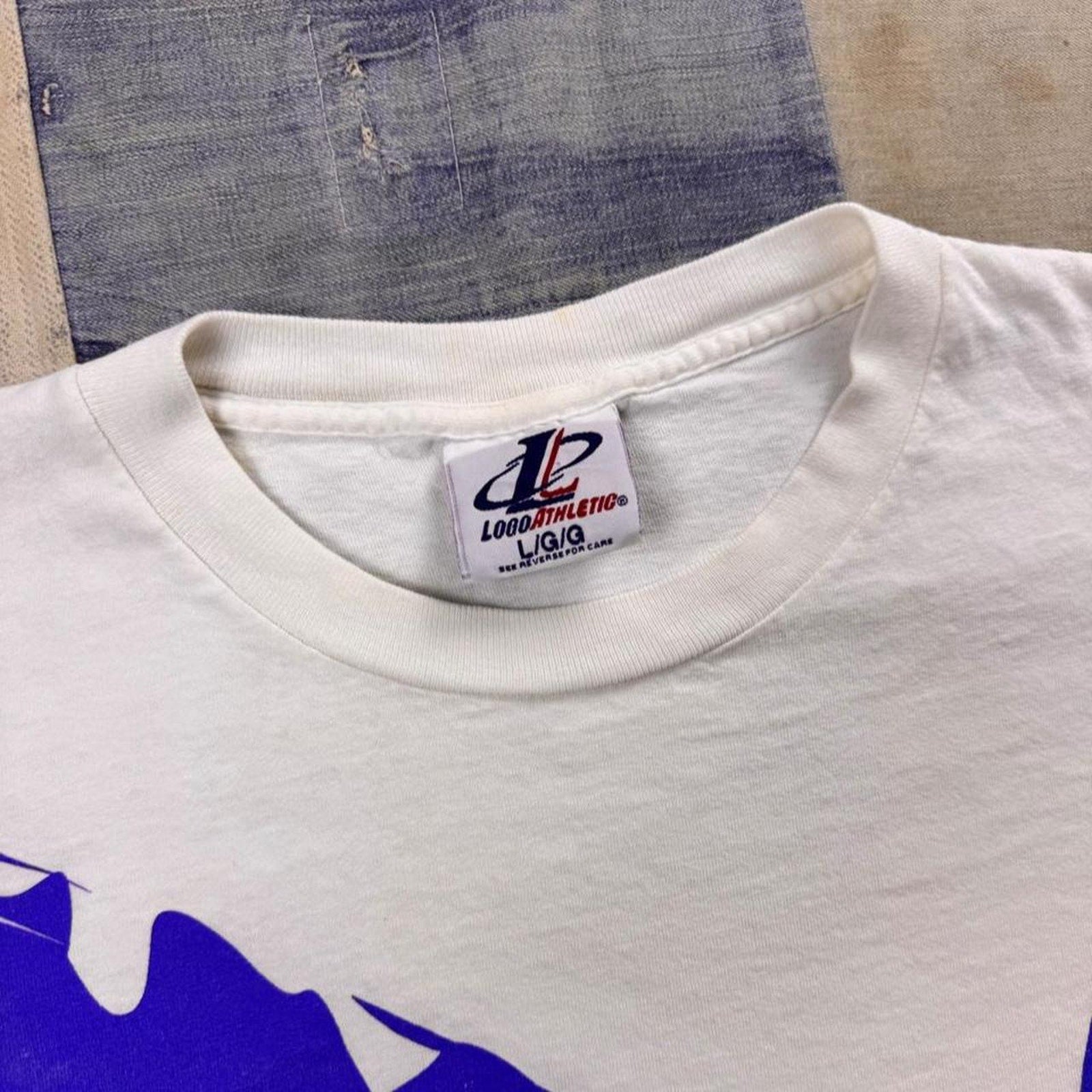 1996 Chicago Cubs Logo Athletic All Over Print Tee | Large