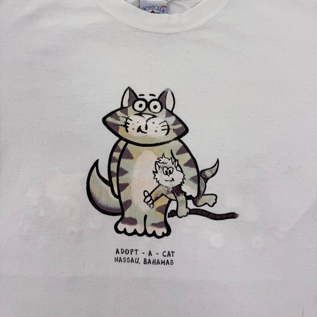 1990s Adopt A Cat Nassau Bahamas Double Sided Graphic Tee | Medium