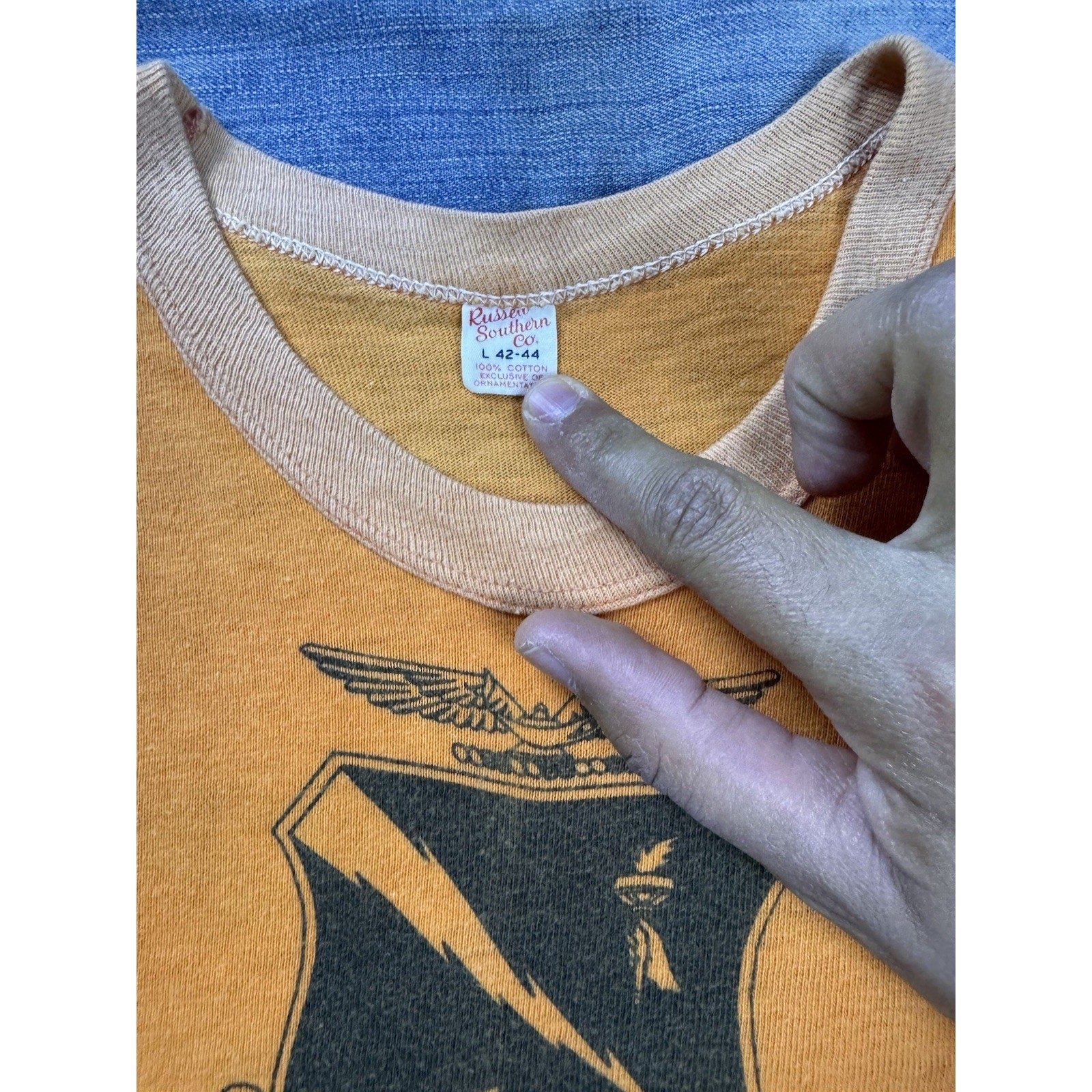 Vintage 1960 USAF Squadron Officer School F-62 Ringer T Shirt Russell Southern L