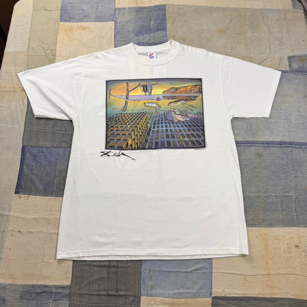 1990s Salvador Dali White Cotton Art T-Shirt Size: Large