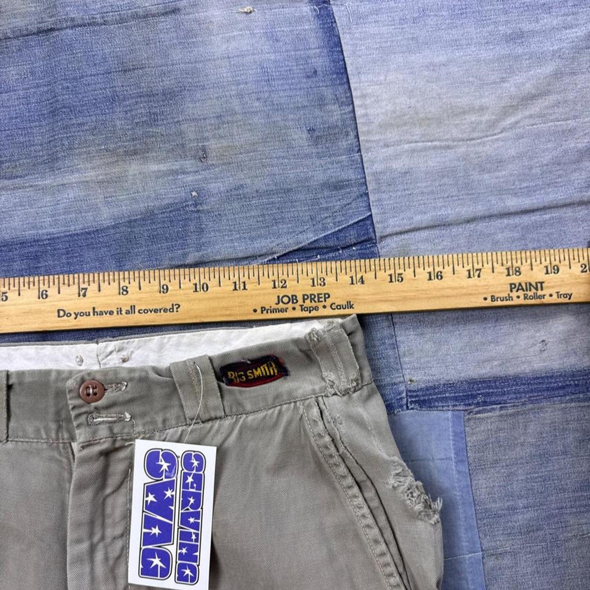 1960s Big Smith Distressed Khaki Work Pants | 28x29