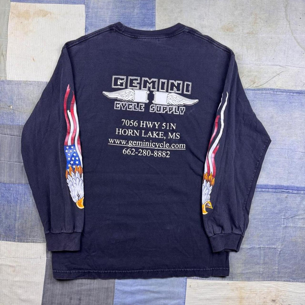 2004 Gemini Cycle Supply POW-MIA Eagle Long Sleeve Tee | Large