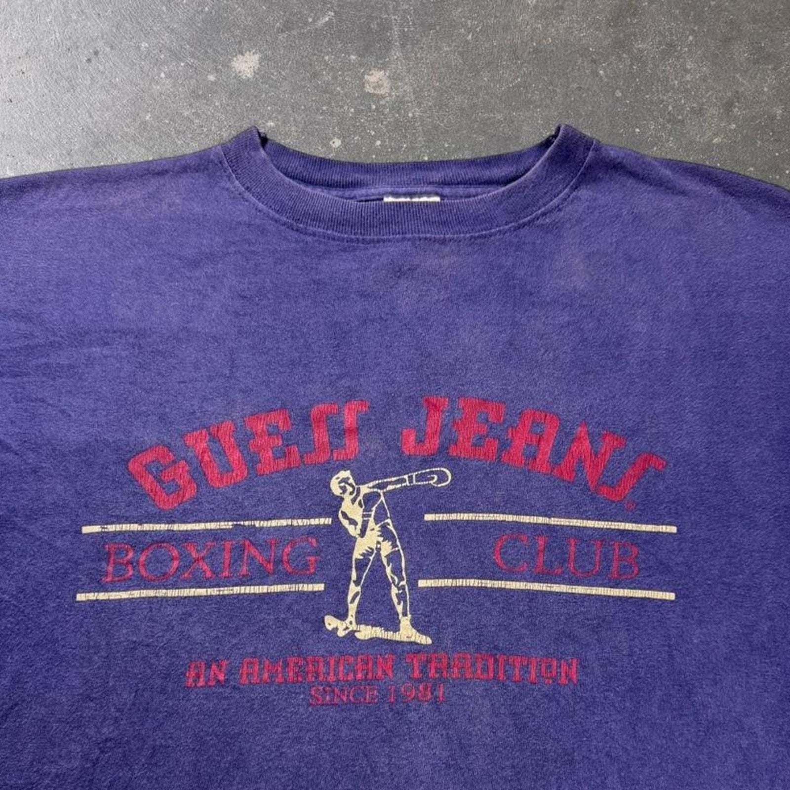 1990s Guess Jeans Boxing Club Graphic Tee | Medium