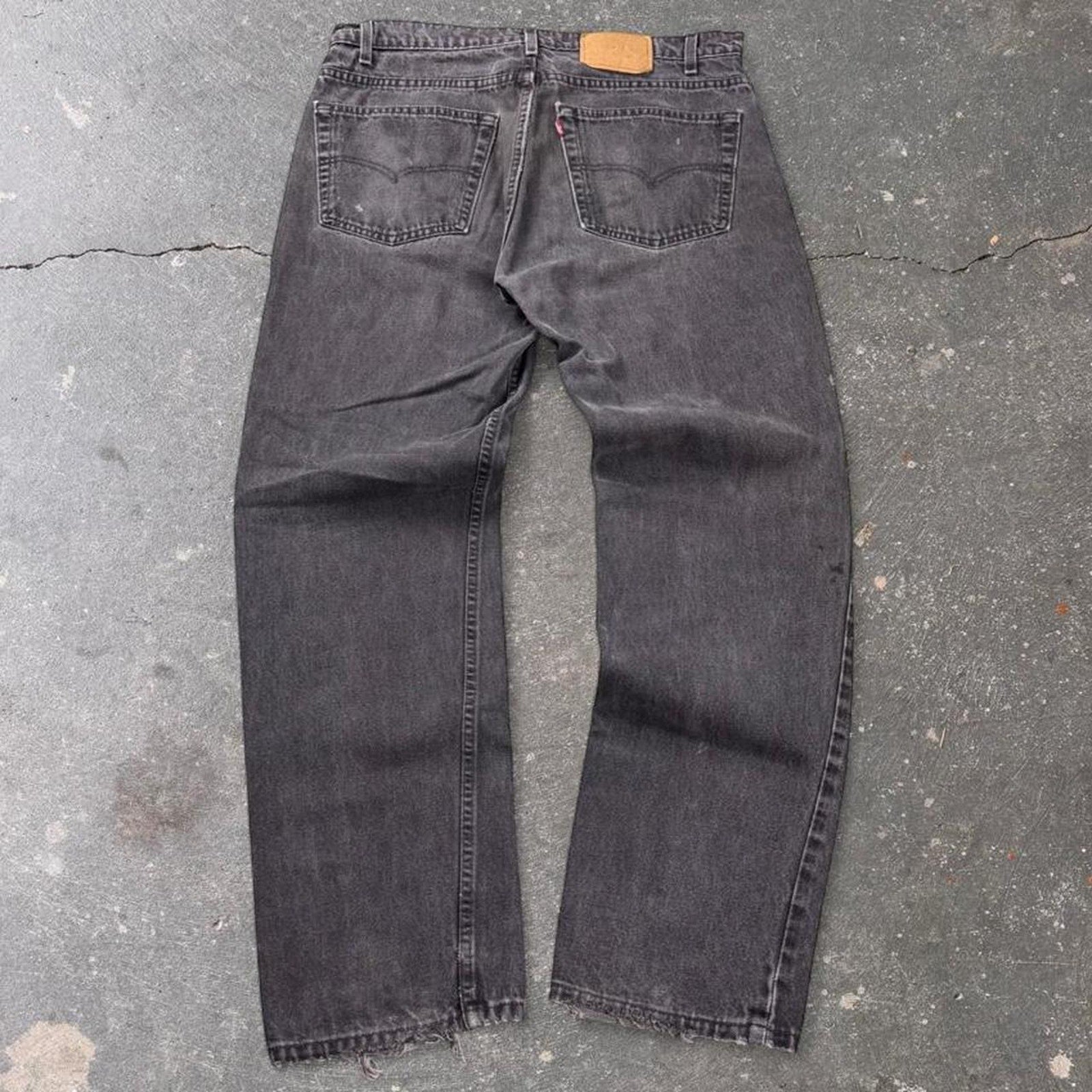 1990s Levi’s 505 Distressed Faded Black Jeans | 36x30.5