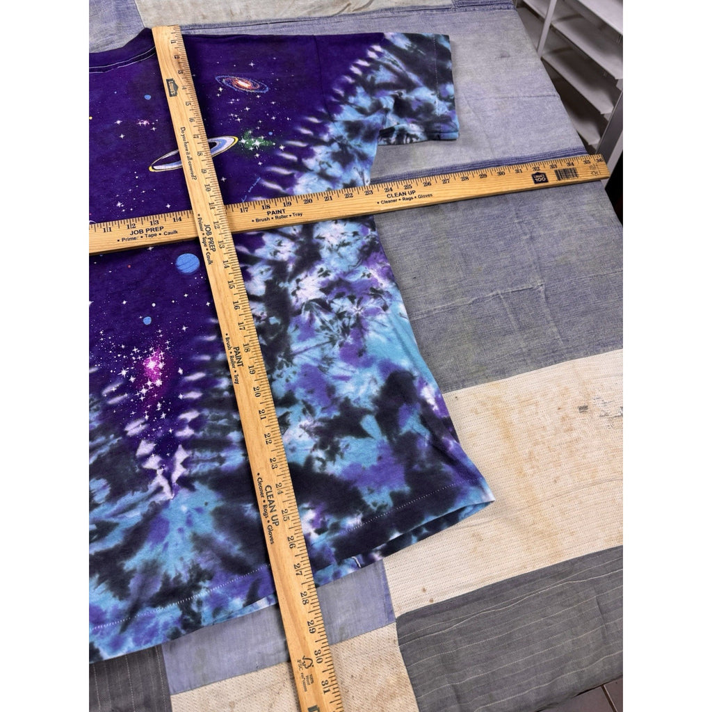 Liquid Blue Earth Planet Galaxy Tie Dye T Shirt XL Purple Space Graphic USA