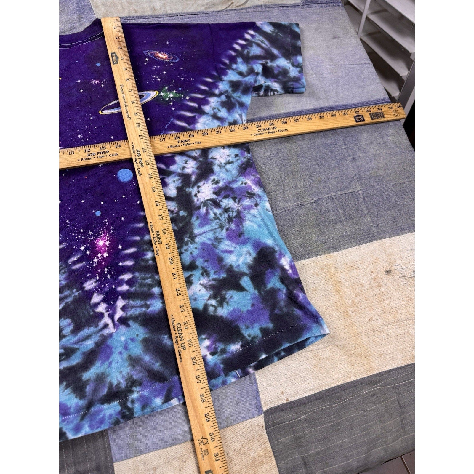 Liquid Blue Earth Planet Galaxy Tie Dye T Shirt XL Purple Space Graphic USA