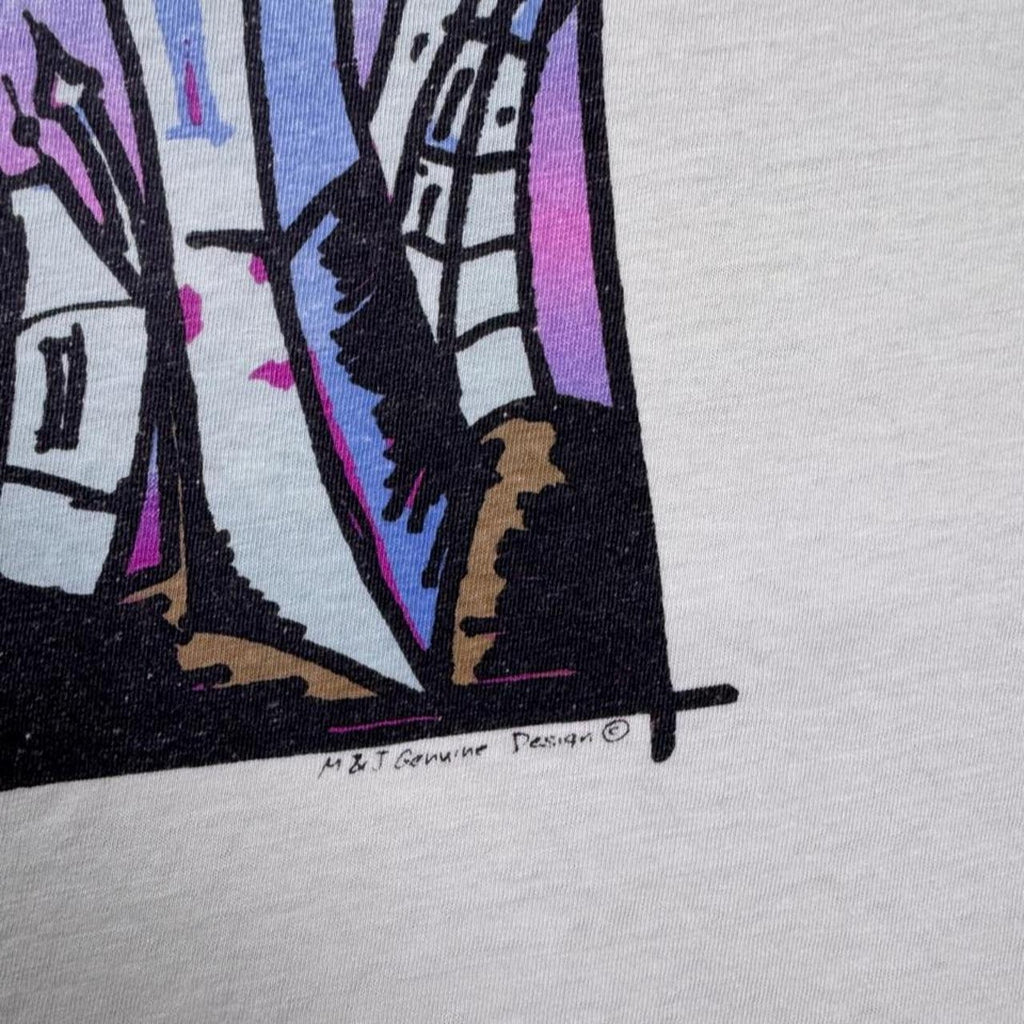 1990s Prague Hundred Tower City Art Tee | XL