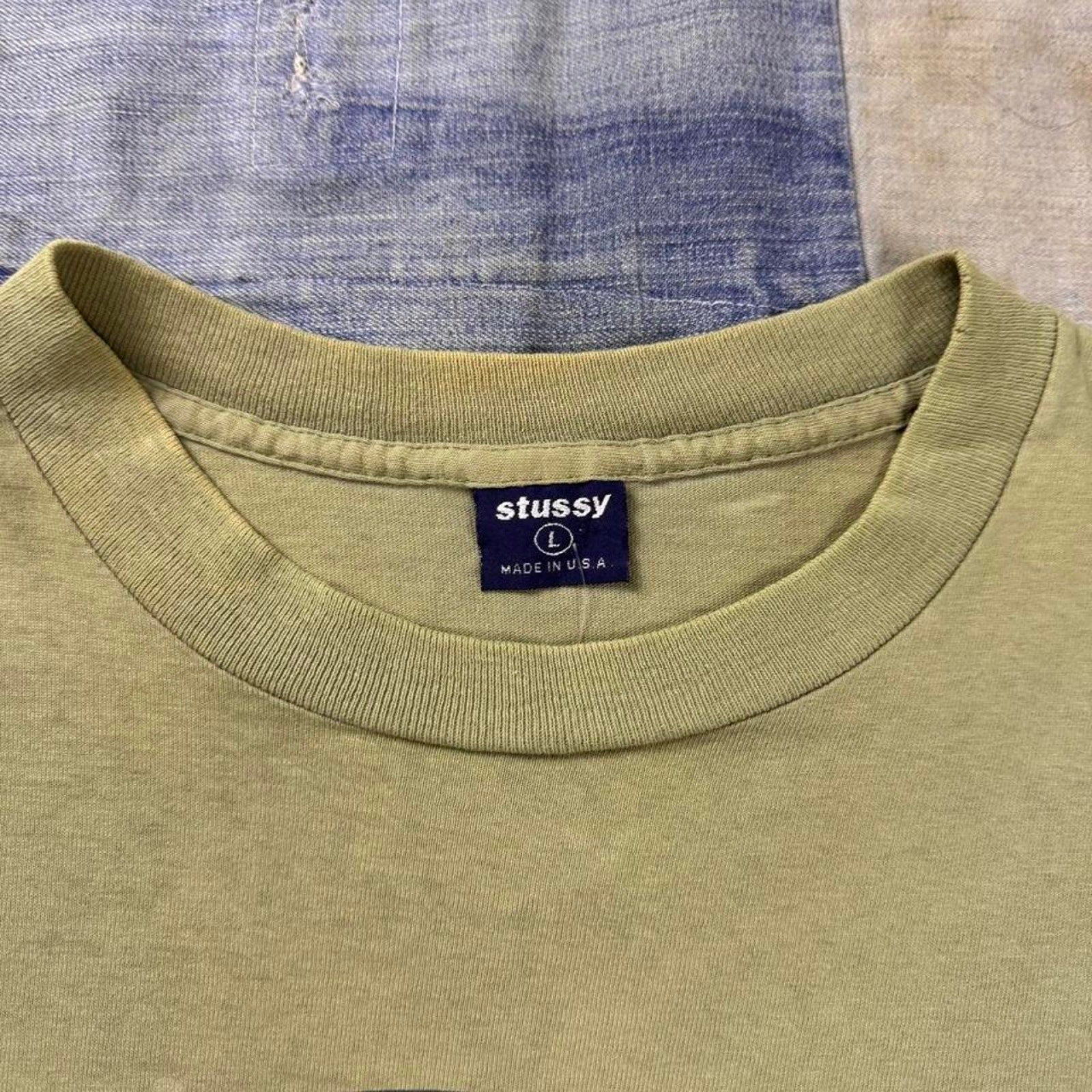 1990s Stussy Big S camouflage logo tee | Large