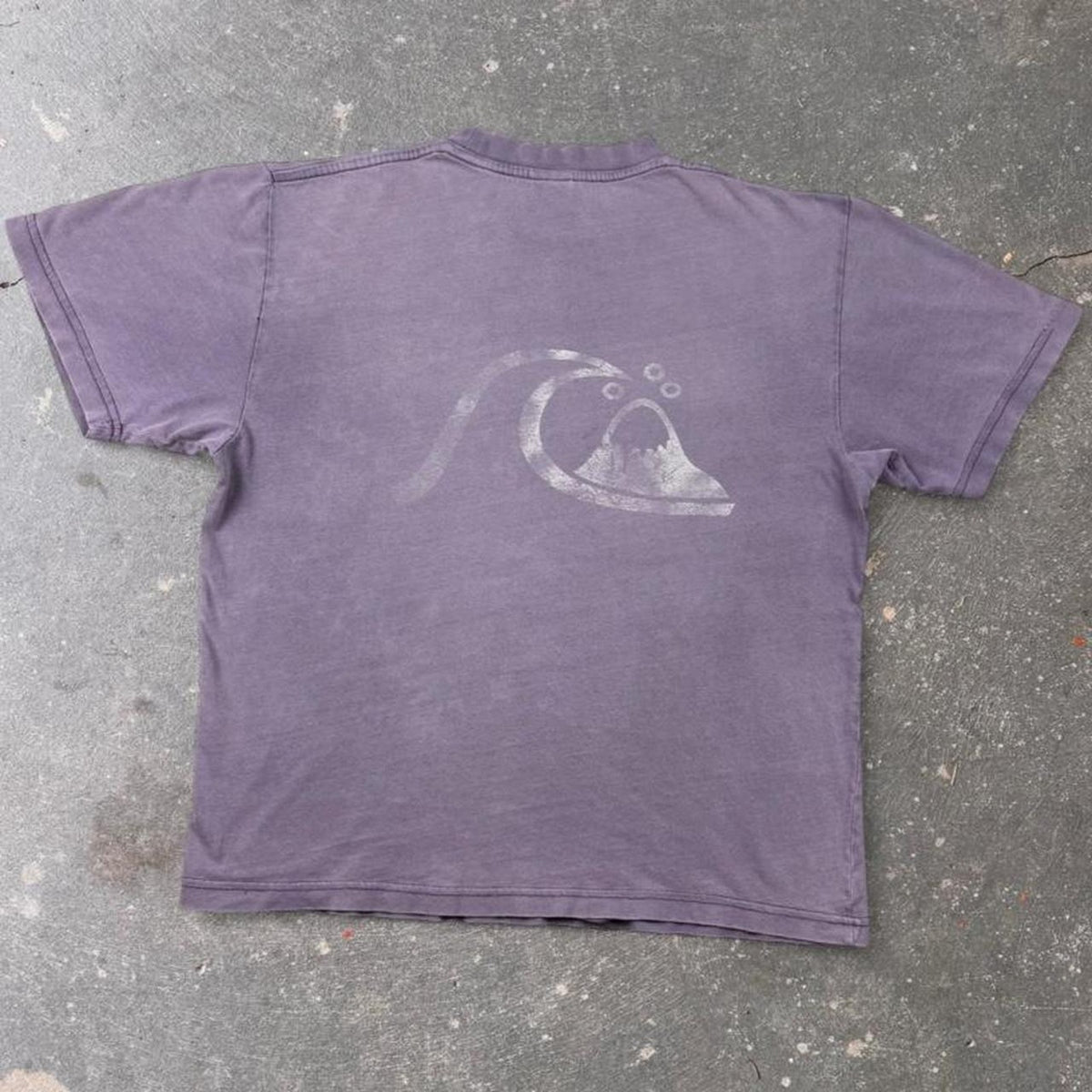 1990s Quiksilver Silver Edition Surf Logo Tee Purple | Small
