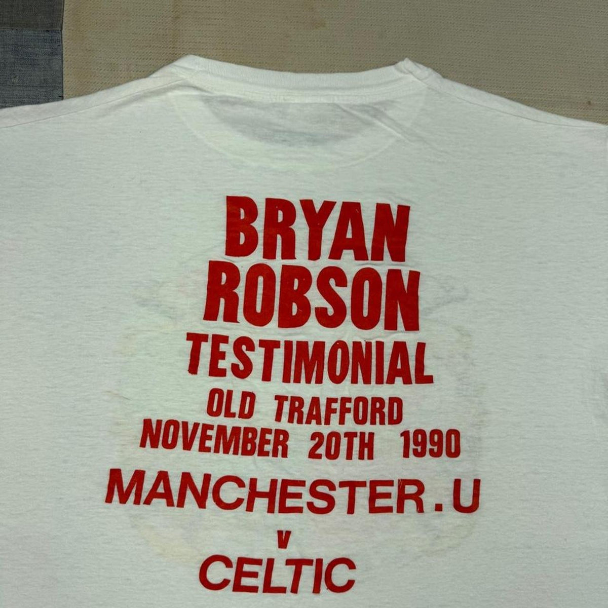 1990 Bryan Robson Testimonial Man Utd v Celtic Tee | L
