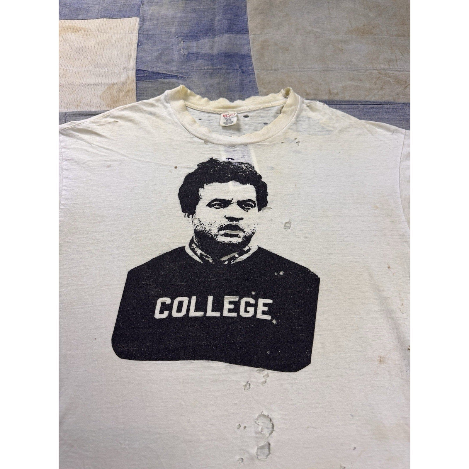 Vintage Animal House "College" T-Shirt Distressed Grunge Rare XL USA 90s Y2K