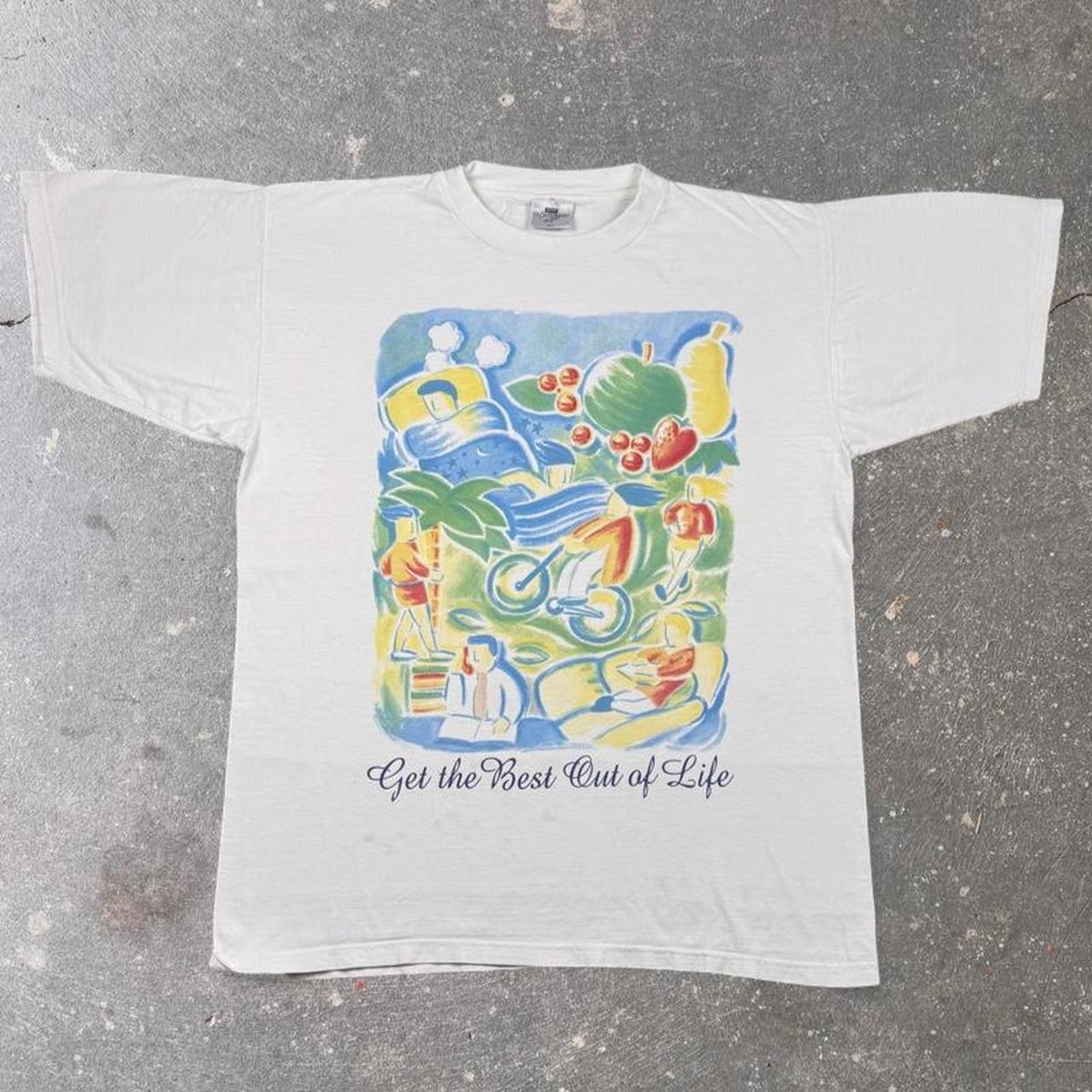 1990s Get the Best Out of Life Wellness Art Tee | XL