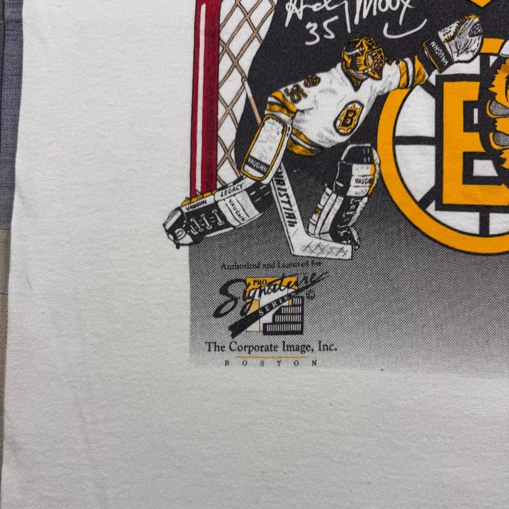 1990s Andy Moog Boston Bruins Goalie Graphic Tee | Medium
